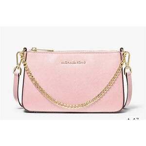 MICHAEL KORS/Jet Set Medium Saffiano Leather Crossbody Bag- blush pink
